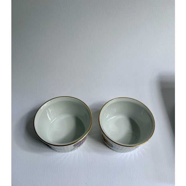 White Vintage Set of 8 English Royal Worcester Evesham Gold Ramekins For Sale - Image 8 of 18
