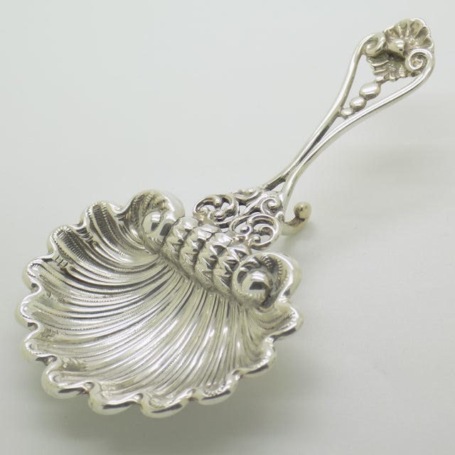 1980s Vintage Italian Handmade Shell-Shaped 925 Sterling Silver Spoon, Padua, 1980s For Sale - Image 5 of 12