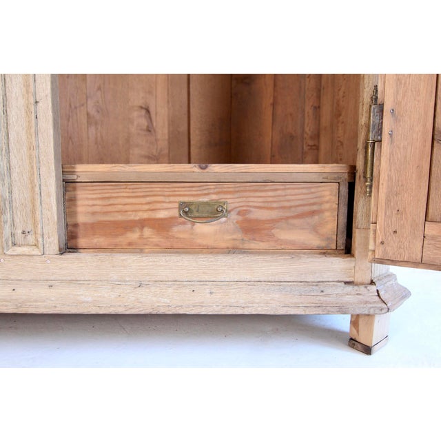 19th Century Belgian Bleached Oak Wardrobe For Sale - Image 13 of 18