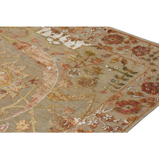Rug & Kilim’s Persian Tabriz Style Rug in Beige-Brown With Floral Patterns For Sale In New York - Image 6 of 8