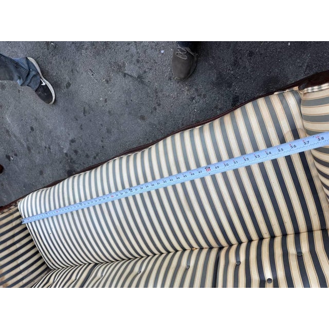 Brown Antique American Empire Style Flame Mahogany Upholstery Sofa For Sale - Image 8 of 10