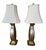 Striking pair of vintage Italian Renaissance-style table lamps featuring finely hand-painted courtly figures and heraldic...
