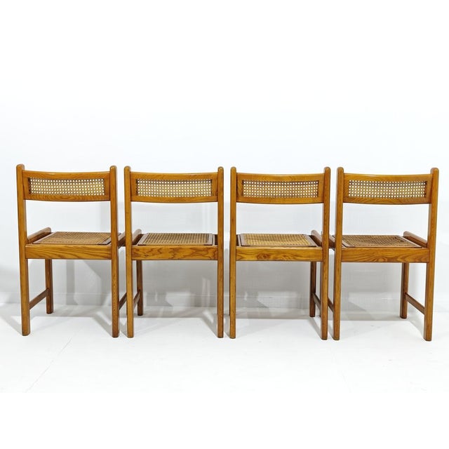 Italian Chairs in Wood and Vienna Straw, 1970s, Set of 4 For Sale - Image 17 of 18