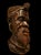 Late 19th Century African Artist, Sculpture of a Man's Head, 1870, Wood with Gold Details For Sale - Image 5 of 9