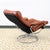 Metal Mid Century Modern Lounge Chair Red Leather Attributed to Ekornes Recliner Norway Chrome Base For Sale - Image 7 of 11