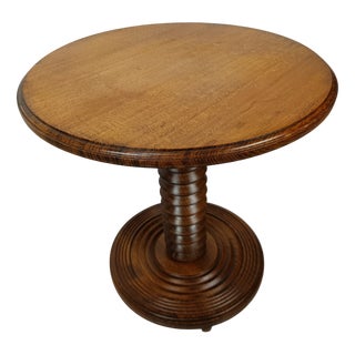 Brutalist Pedestal Table attributed to Charles Dudouyt, 1940s For Sale