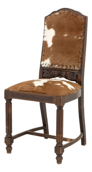 Cow Hide Upholstered Side Chair