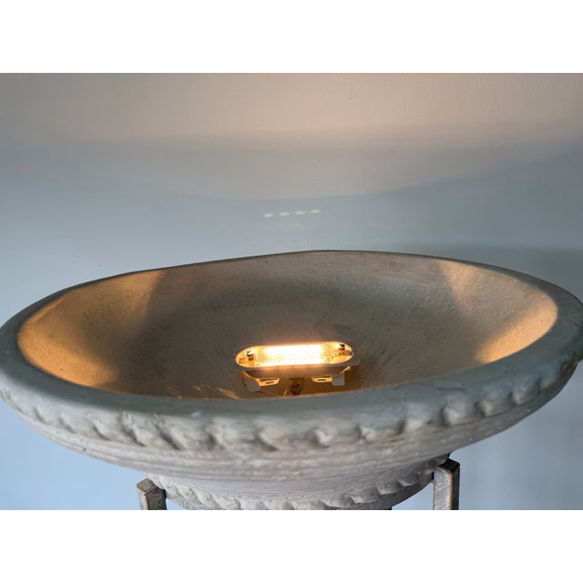 1980’s Postmodern Sculptural Metal & Plaster Torchère Floor Lamp For Sale - Image 9 of 12