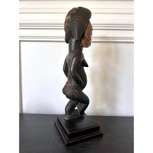Wood Gabon Punu Ancestor Female Figure on Custom Stand For Sale - Image 7 of 16