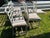 Set of 6 Vintage Painted Mahogany Chippendale Ribbon Back Dining Chairs With New Perennials Striped Fabric For Sale - Image 10 of 14