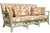 Vintage Tommy Bahama Home by Lexington sofa featuring a sage green painted rattan and faux-bamboo frame, lattice sides and...