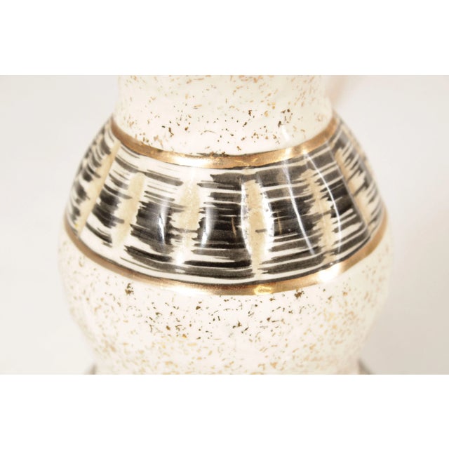 Mid Century Modern Ceramic Table Lamp with Drum Shade For Sale - Image 10 of 13