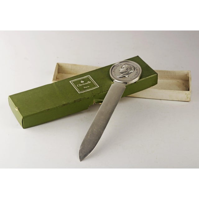 Silver 1970s Silvered Napoleon Emperor Letter Opener by Christofle For Sale - Image 8 of 12
