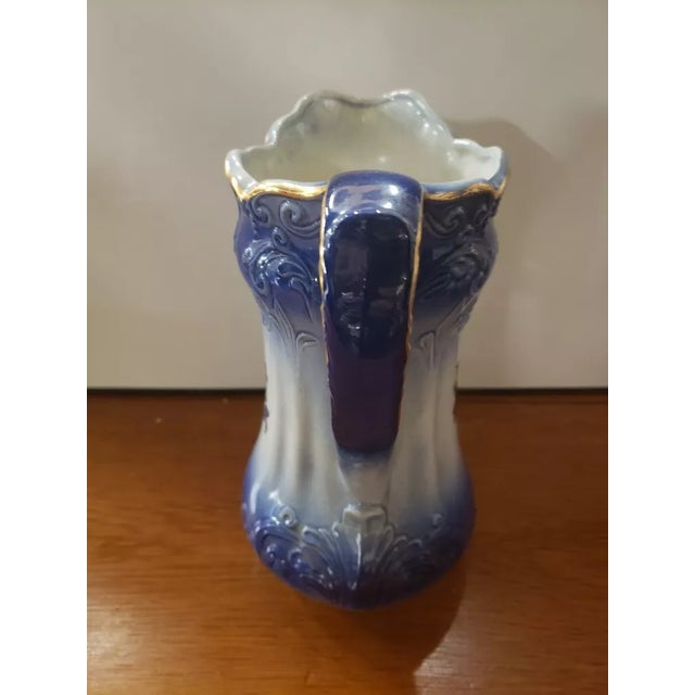 Mid 20th Century Rs Prussia Style Porcelain Pitcher & Wash Basin With Floral Motif For Sale In New Orleans - Image 6 of 10