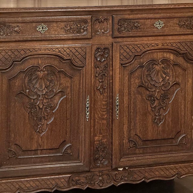 Wood Antique Country French Louis XIV Oak Buffet For Sale - Image 7 of 18