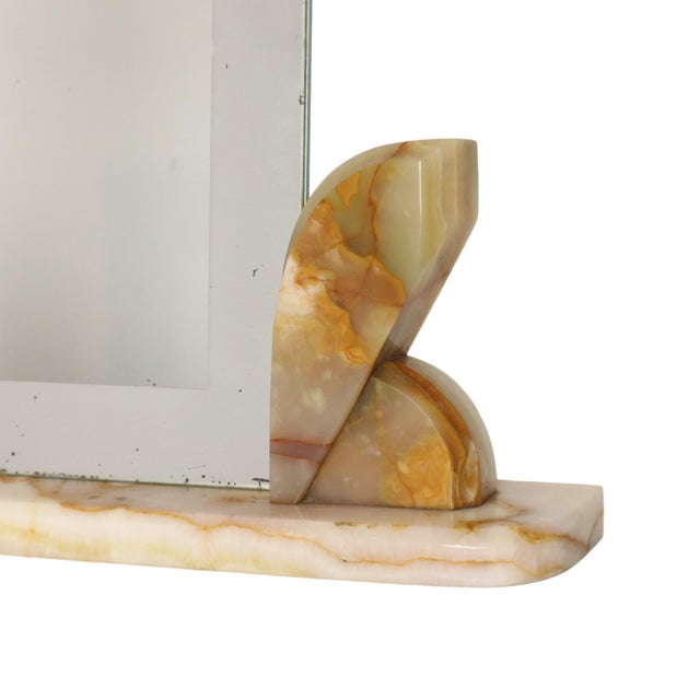 1930s Large Art Deco Onyx Marble Photo Picture Frame with Mirrored Border, 1930s For Sale - Image 5 of 18