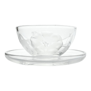1940s Fostoria “Morning Glory” Crystal Mayonnaise Bowl & Underplate
