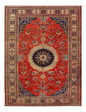 Rust Persian Antique Tabriz 9'11'' X 13