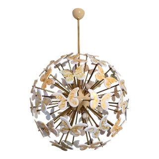 1980s Colored Murano Glass Butterfly Chandelier For Sale