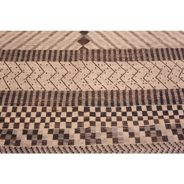 Early 21st Century Nazmiyal Collection Modern Brown Chevron Moroccan Rug For Sale - Image 5 of 6