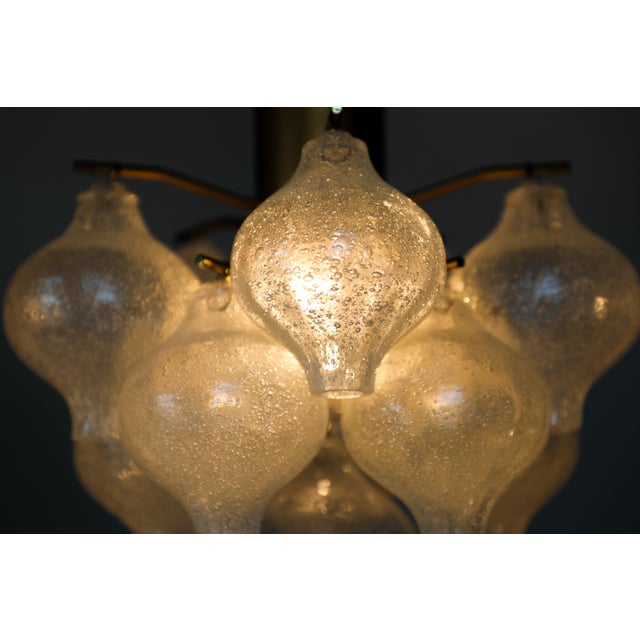 Metal Mid-Century Tulipan Glass Pendant Light from J. T. Kalmar, 1960s For Sale - Image 7 of 8