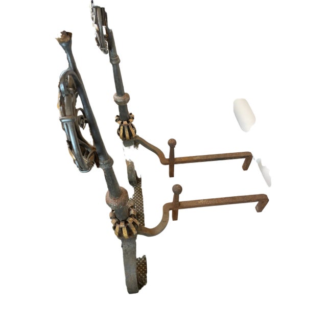 Italian Late 20th Century Grand Andirons, With Gold Leaf Details For Sale - Image 3 of 12