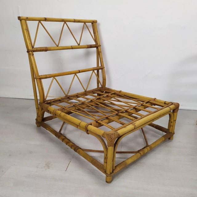 Audoux Rattan Living Room Modular Bench by Adrien Audoux & Frida Minet, 1960s, Set of 3 For Sale - Image 10 of 18
