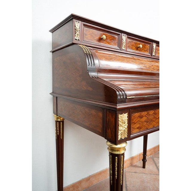 Stone Antique Napoleon III Roller Desk in Polychrome Wood, France, 19th Century For Sale - Image 7 of 8