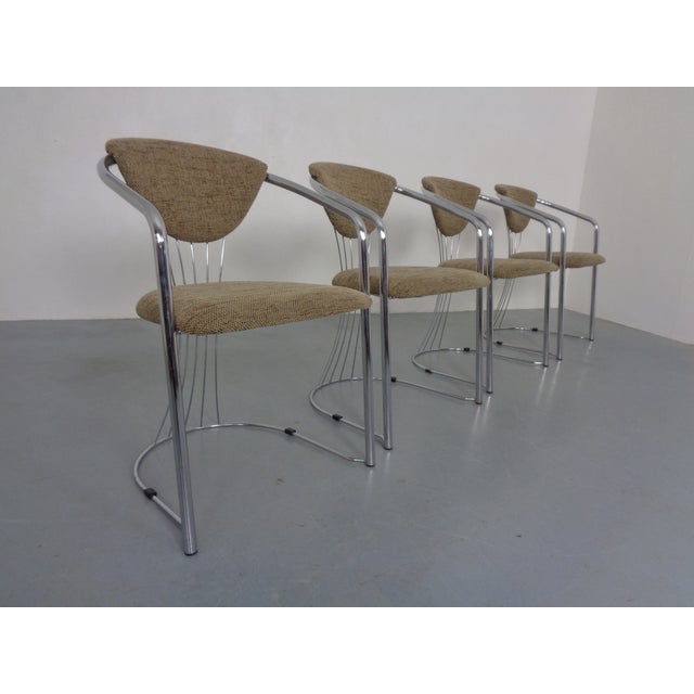 Italian Chrome-Plated Dining Chairs, 1980s, Set of 4 For Sale - Image 4 of 18