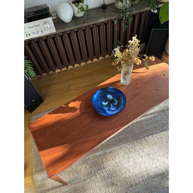 1960s Large Wooden Coffee Table with Shelf by Ludvig Pontoppidan, Denmark, 1960s For Sale - Image 5 of 17