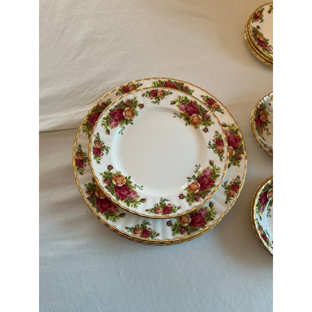 1990s Vintage Royal Albert Old Country Roses China - Four 5 Piece Place Settings - 20 Pieces For Sale - Image 5 of 12