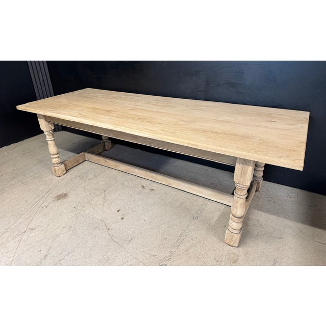 Large Vintage Farmhouse Dining Table in Oak, 1925 For Sale - Image 14 of 14