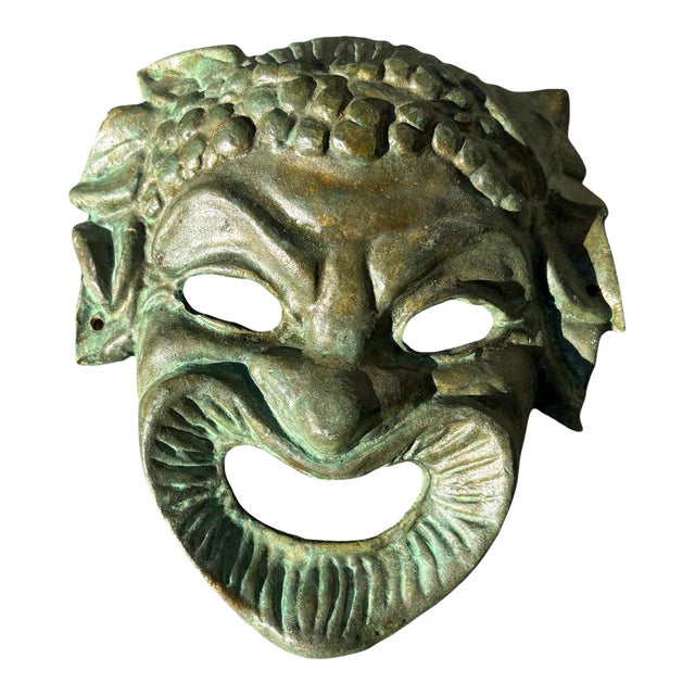 1970s Greek Roman Bronze Dionysus Mask For Sale
