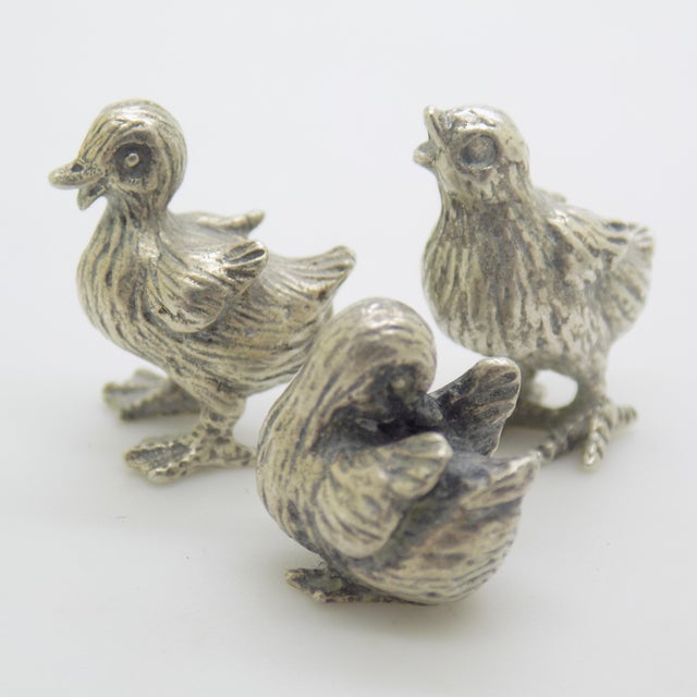 Silver Vintage Italian Handmade Silver 800 Ducklings, 1970s, Set of 3 For Sale - Image 8 of 8