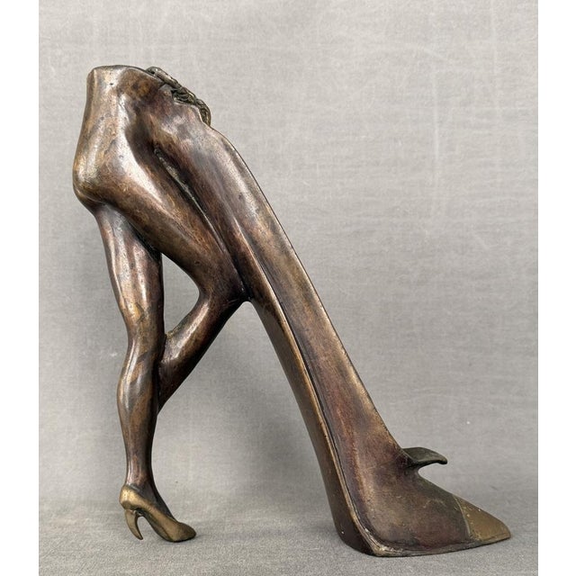 W T Chai, Candle Holder Sculpture with a Surrealist Motif, 1970, Bronze For Sale - Image 4 of 9