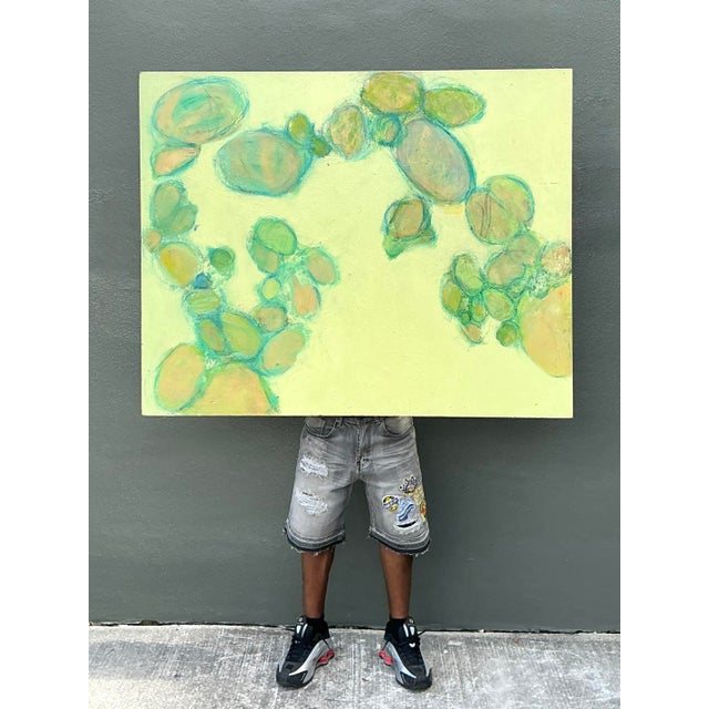 Vintage Original Abstract Oil on Canvas For Sale - Image 4 of 12