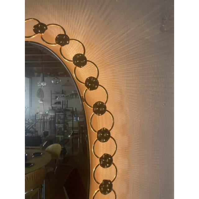 Large Regency Wall Mirror with Backlighting, 1970s For Sale - Image 4 of 10
