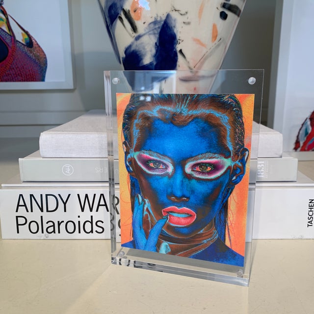 "Into the Blue" Contemporary Expressionist Portrait Photograph in Lucite For Sale - Image 11 of 13