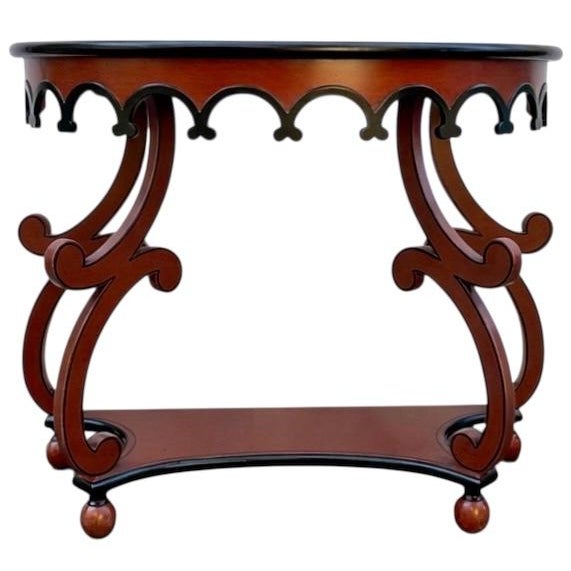 Chippendale Modern Chippendale Red & Black Painted Console Table Att. Chelsea House For Sale - Image 3 of 6