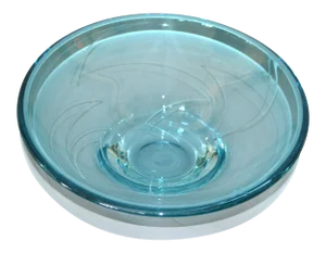 Modern Blue Art Glass Centerpiece Bowl by Mark J. Sudduth, Studiopiece