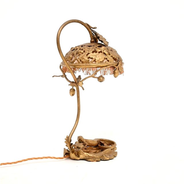 Antique French Art Nouveau Bronze Desk Lamp, 1890 For Sale - Image 3 of 12