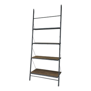Restoration Hardware Industrial Leaning Wood & Metal Shelving Unit