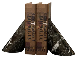 Black Marble Bookends - a Pair
