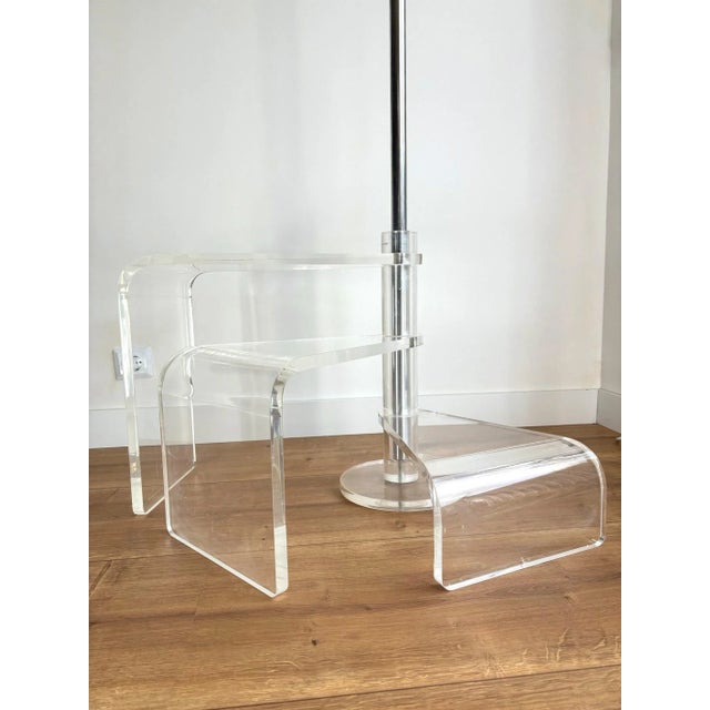 Mid-Century Semicircular Acrylic Glass Library Stairs, 1970s For Sale - Image 4 of 9