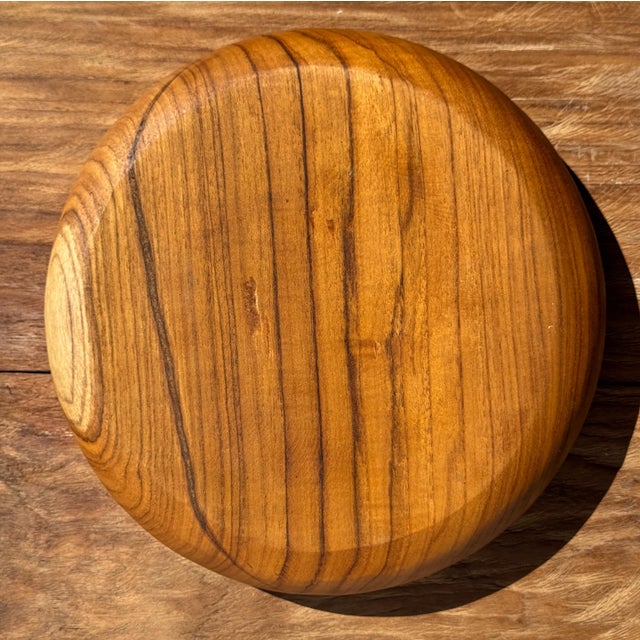 Bowl in Teak, 1980s For Sale - Image 4 of 8