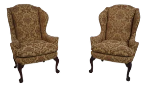 Pair of Stickley Mahogany Wing Chairs