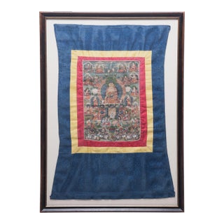 Framed Tibetan Thangka of Shakyamuni, 19th Century For Sale