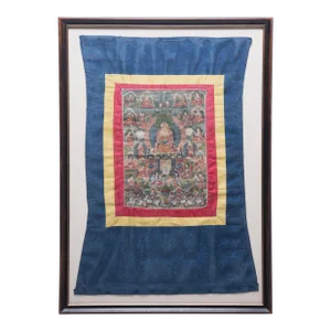 Framed Tibetan Thangka of Shakyamuni, 19th Century