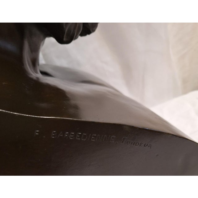 Large Antique Bronze Bust, 1890 For Sale - Image 9 of 10