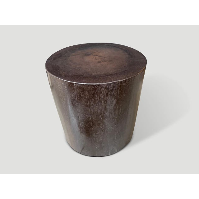 Contemporary Andrianna Shamaris Minimalist Super Smooth Petrified Wood Side Table For Sale - Image 3 of 4